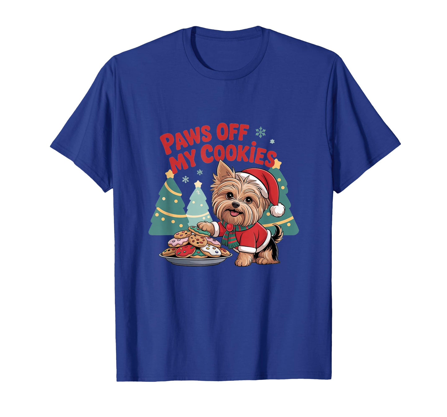 Cute Yorkshire Terrier Funny Christmas Dog Lover Santa Humor T-Shirt