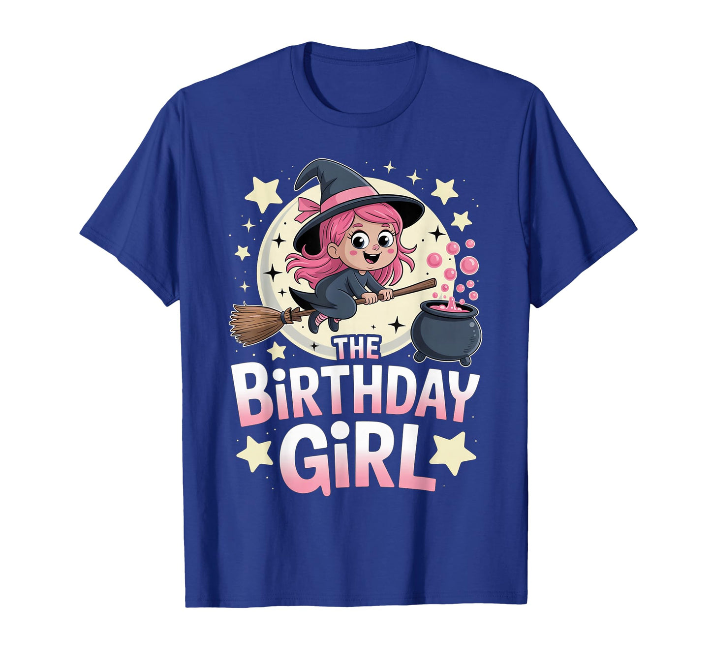 Halloween Birthday Girl Witch Cauldron October Girls Party T-Shirt