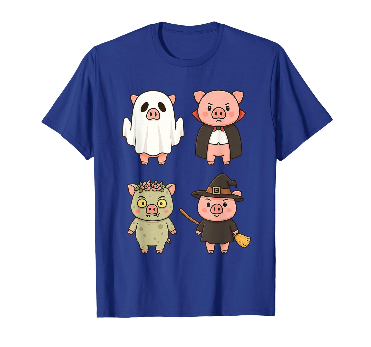 Pig Spooky Witch Boo Zombie Cute Halloween Boys Girls Funny T-Shirt