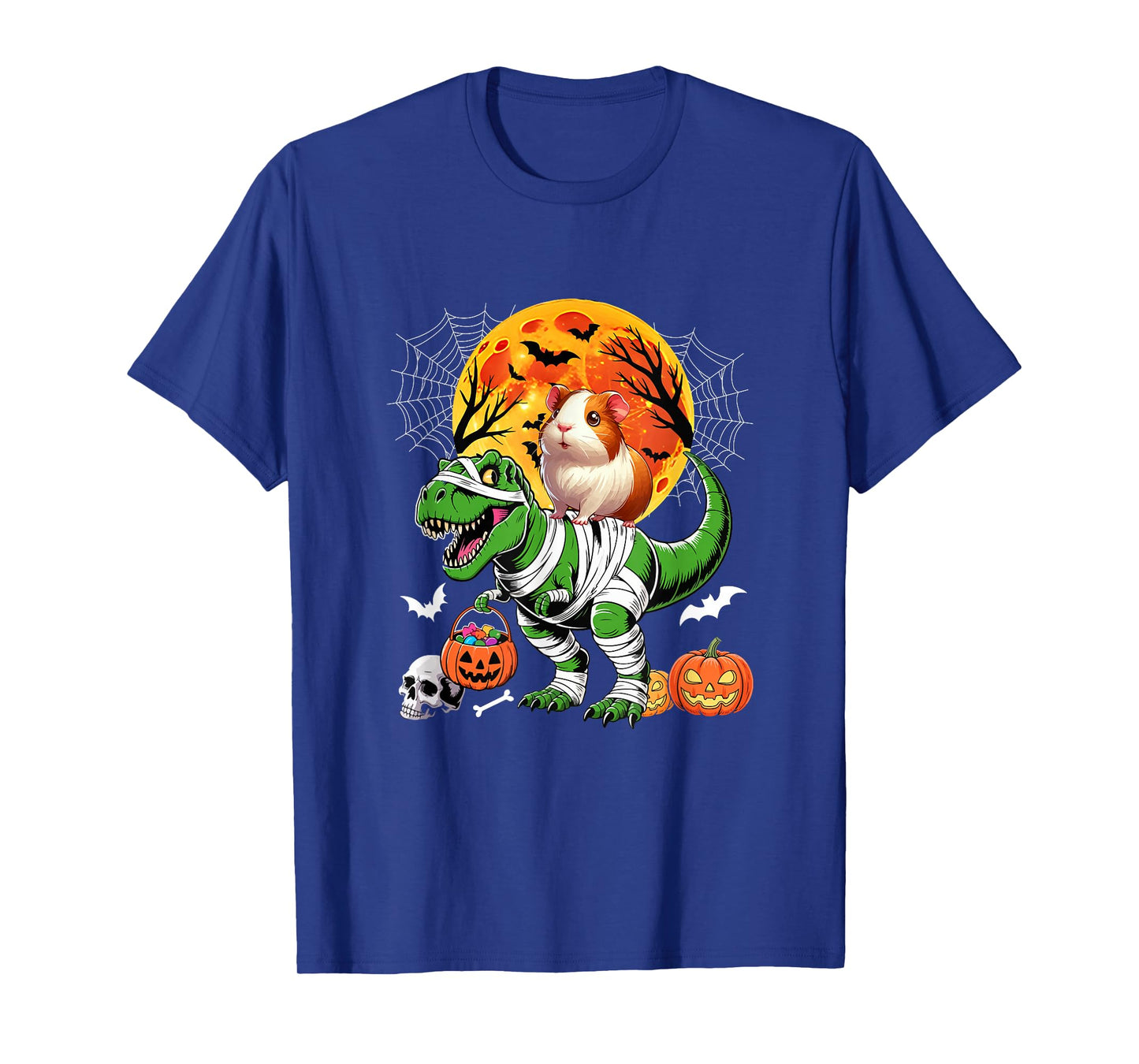 Guinea Pig Riding T-Rex Cosplay Mummy Halloween Costume Kids T-Shirt