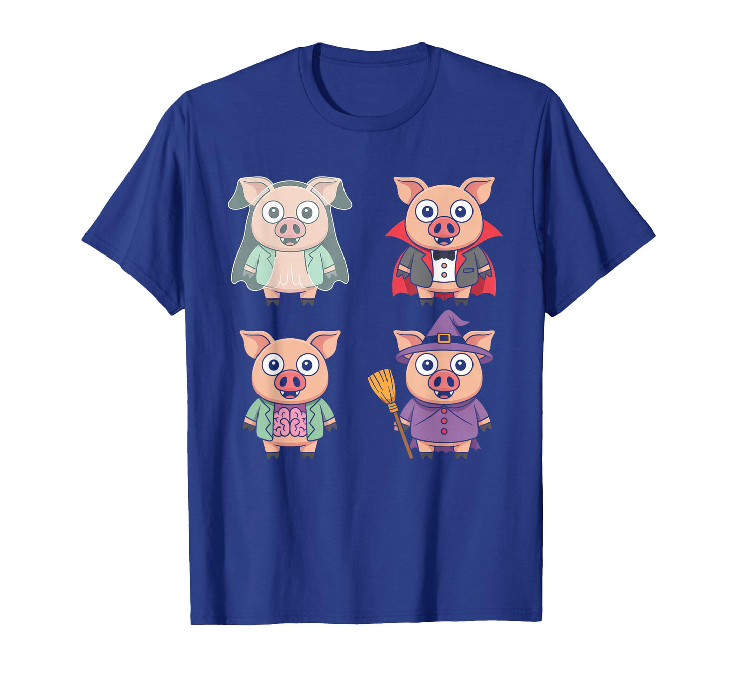 Pig Spooky Witch Boo Zombie Cute Pig Halloween Boys & Girls T-Shirt
