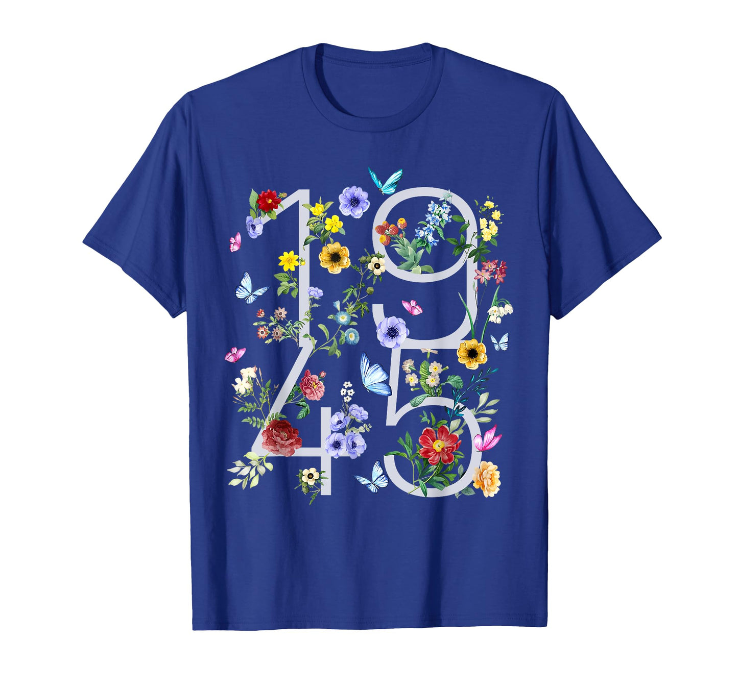 Retro Vintage 1945 Floral 80th Birthday 80 Year Old Women T-Shirt