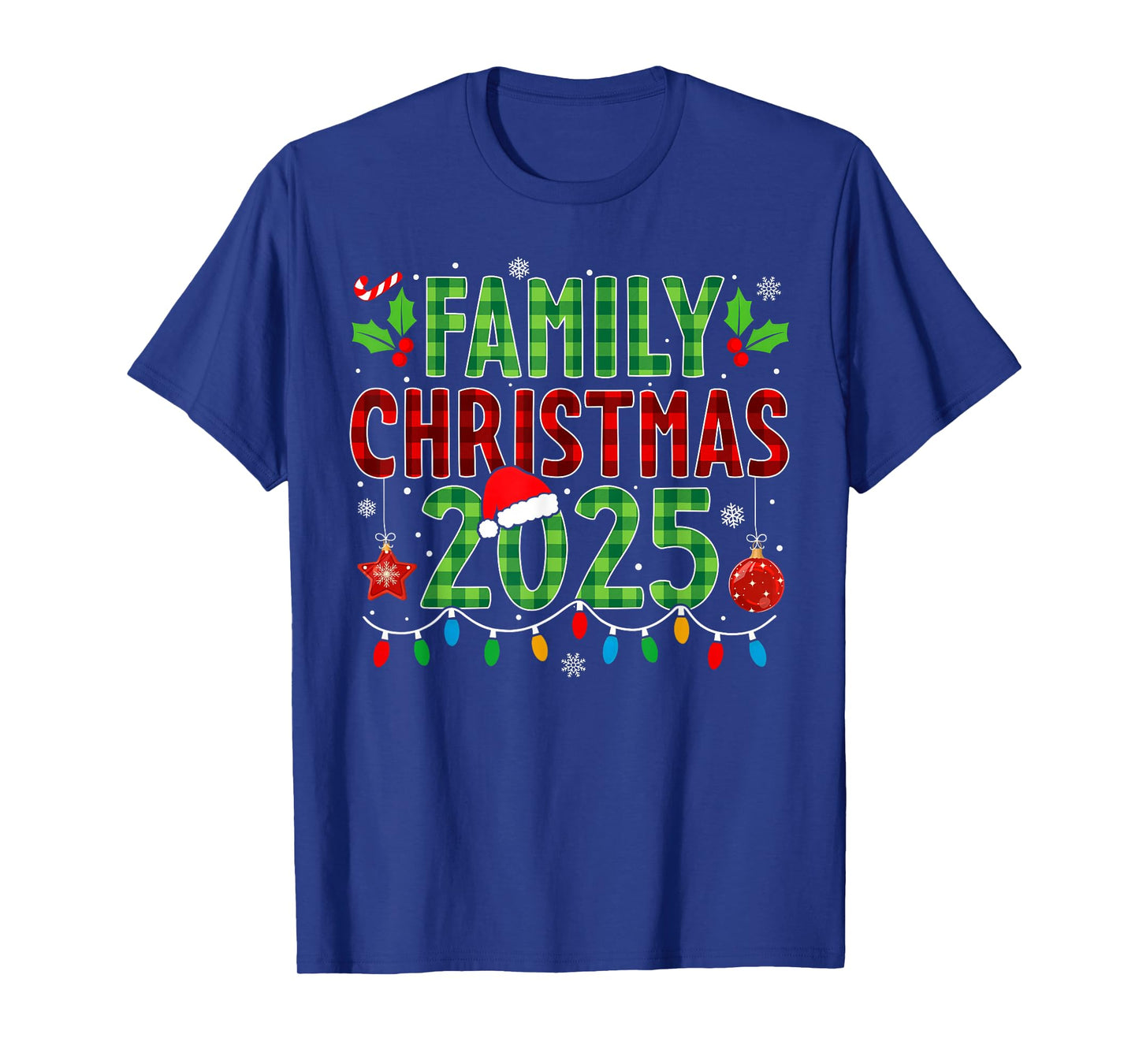 Family Xmas Matching Plaid Christmas 2025 Men Women Kids T-Shirt