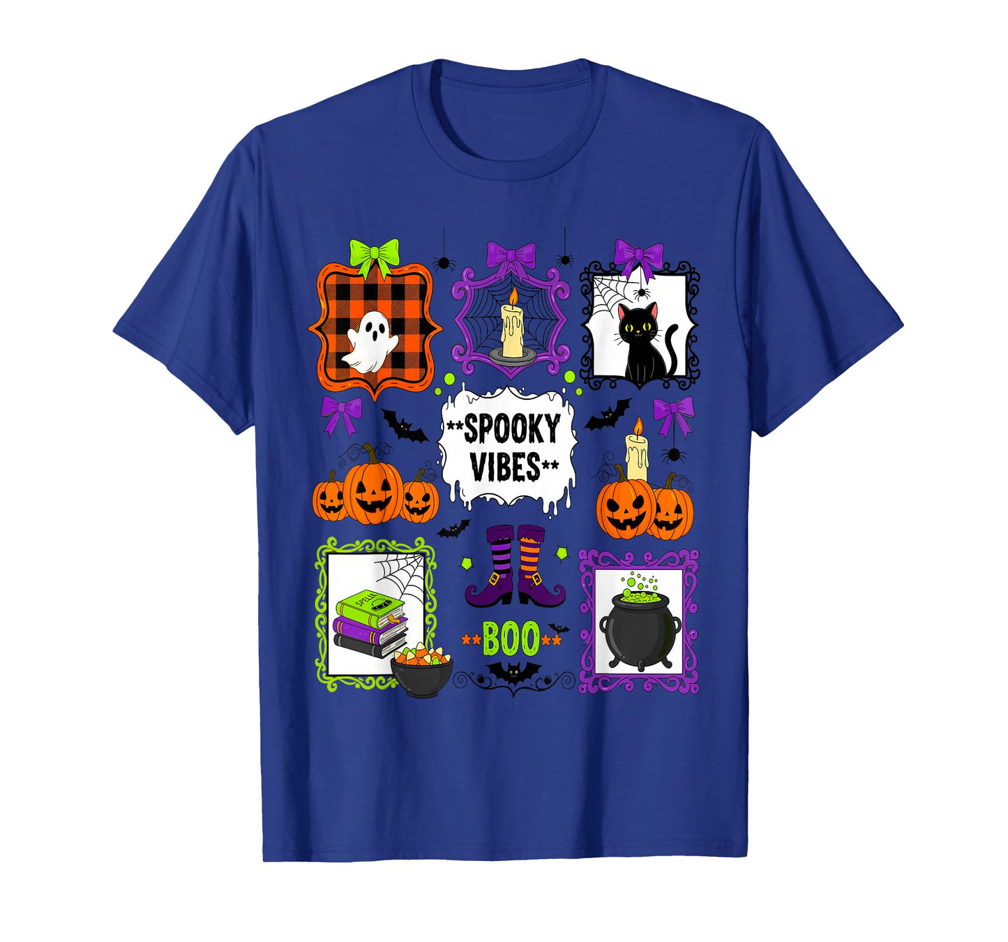 Spooky Vibes Halloween Coquette Jack O'Lantern Boo Crew T-Shirt