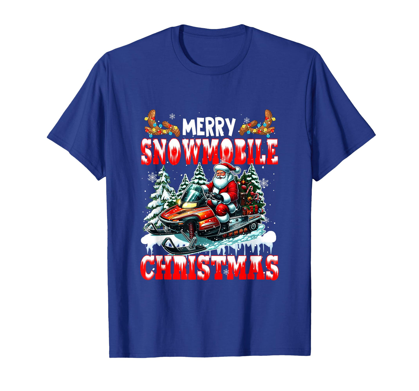 Merry Christmas Snowmobile Santa Costume Sport Lover T-Shirt