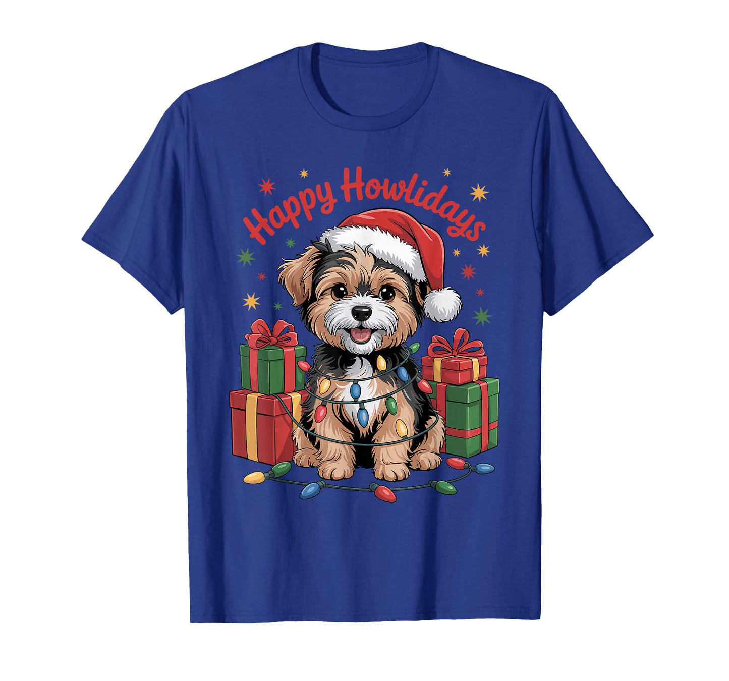 Cute Yorkipoo Santa Hat Christmas Xmas Dog Lovers Holiday T-Shirt