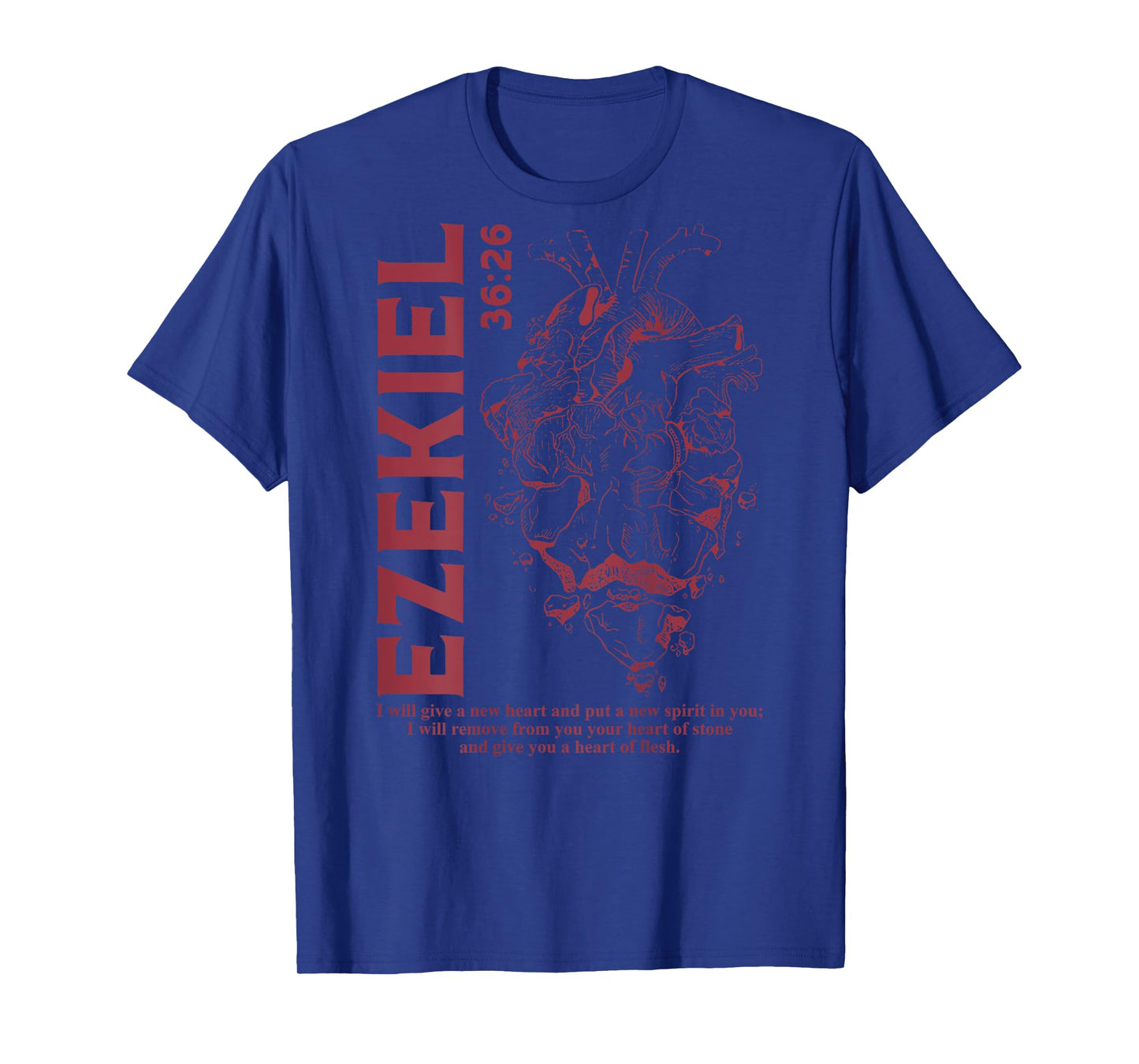 Vintage Ezekiel 36-26 Heart Of Flesh Bible Verse Christian T-Shirt