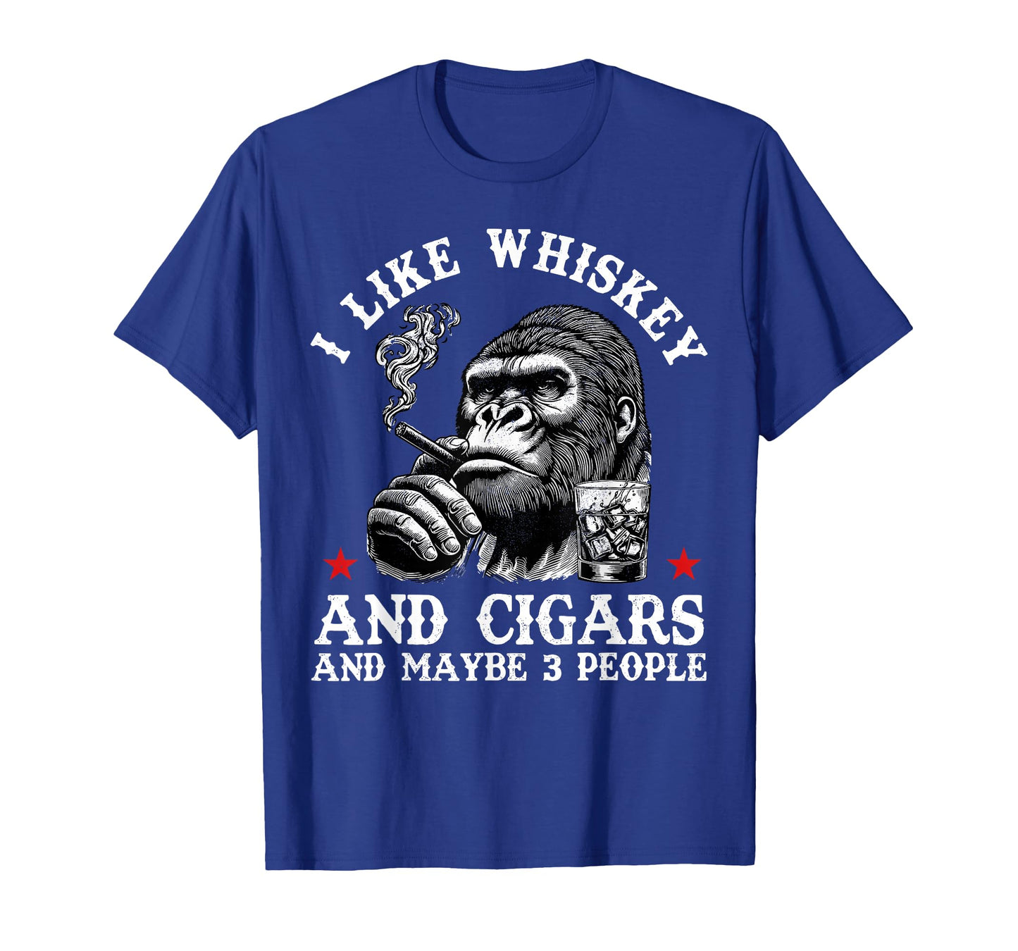 Retro I Like Whiskey And Cigars And Maybe 3 People Monkey T-Shirt