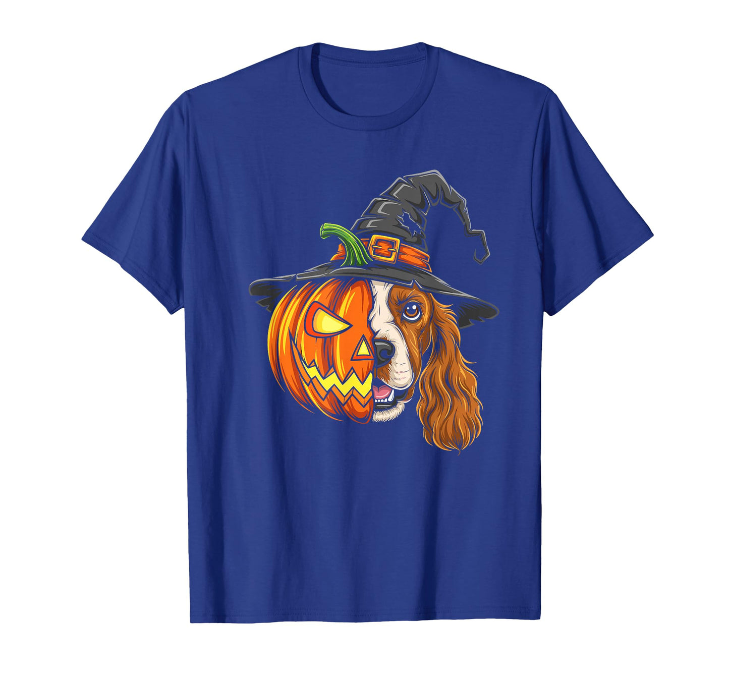 Cocker Spaniel Pumpkin Jack O Lantern Halloween Mens Womens T-Shirt
