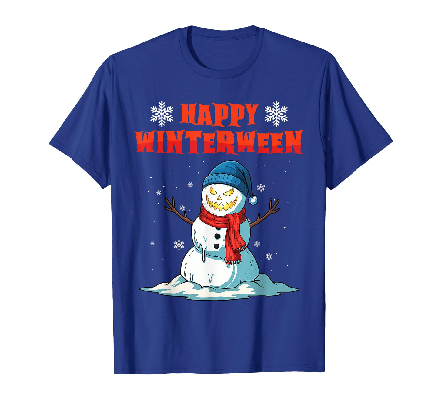 Happy Winterween Winter Halloween Christmas Spooky Snow Man T-Shirt