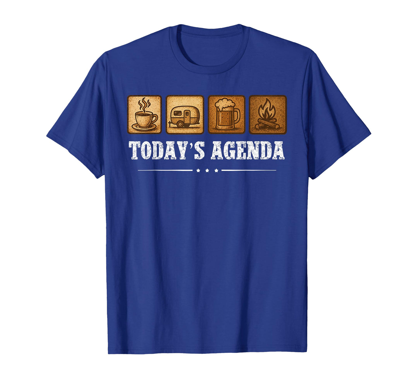 Today's Agenda Vintage Mountain Camping Funny Camping T-Shirt