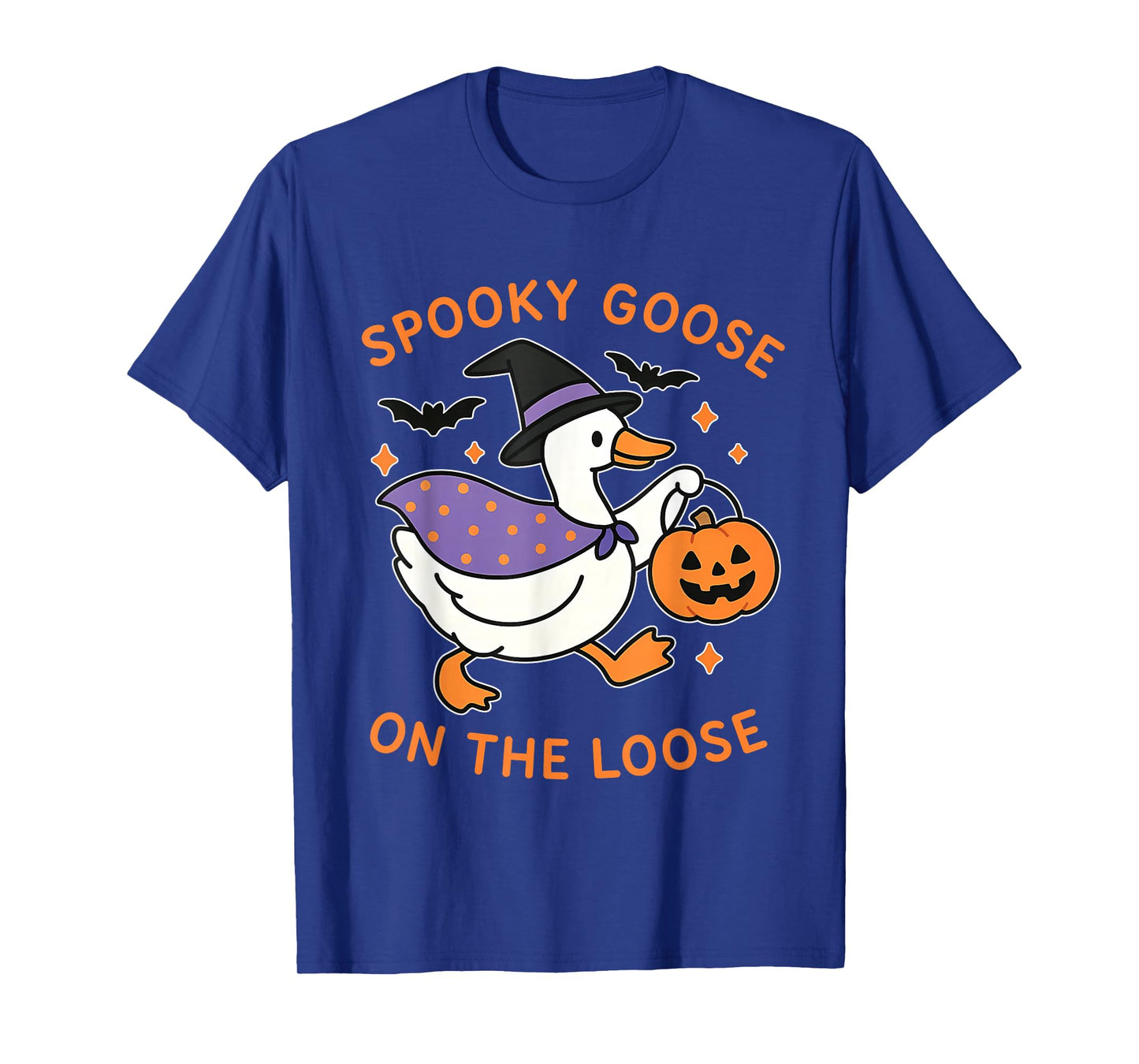 Spooky Goose Witch Pumpkin Funny Halloween T-Shirt