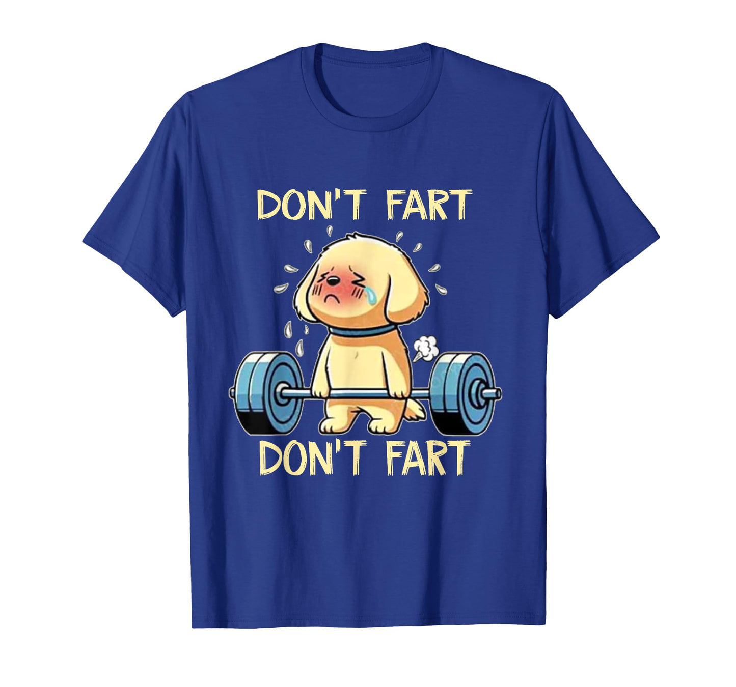 Dog Don't Fart Unisex Adults Black Cartoon Workout Gym T-Shirt, Small, Short Sleeve, Crew Neck, Polyester, Classic Fit, Novelty Design, All Seasons, 1 Count