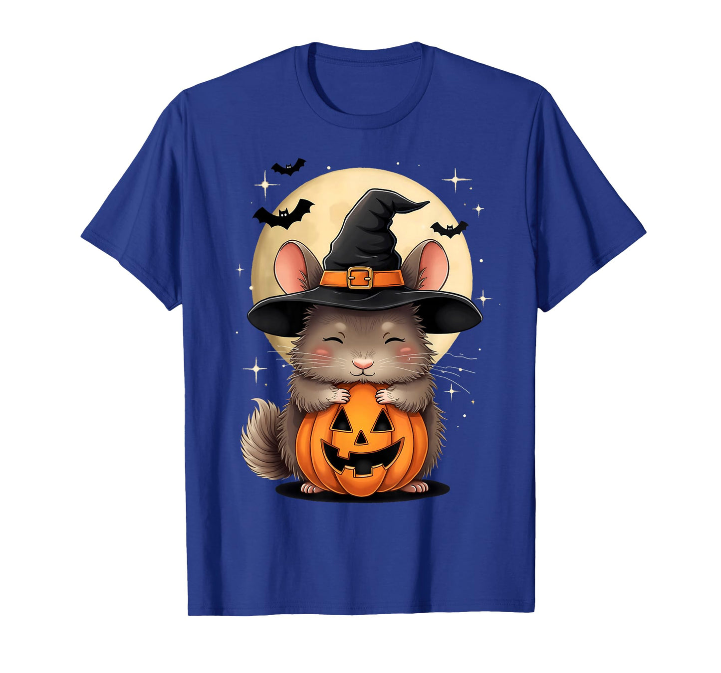 Halloween Chinchilla Witch Hat Pumpkin Spooky T-Shirt
