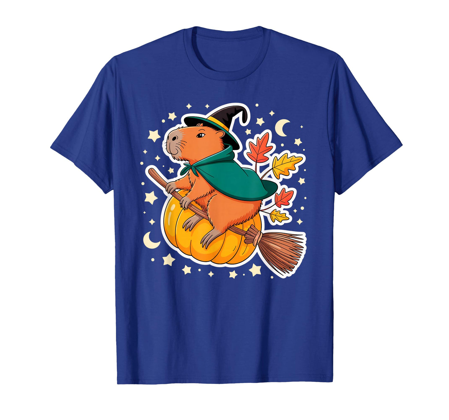 Capybara Witch Hat Halloween Pumpkin Ride T-Shirt
