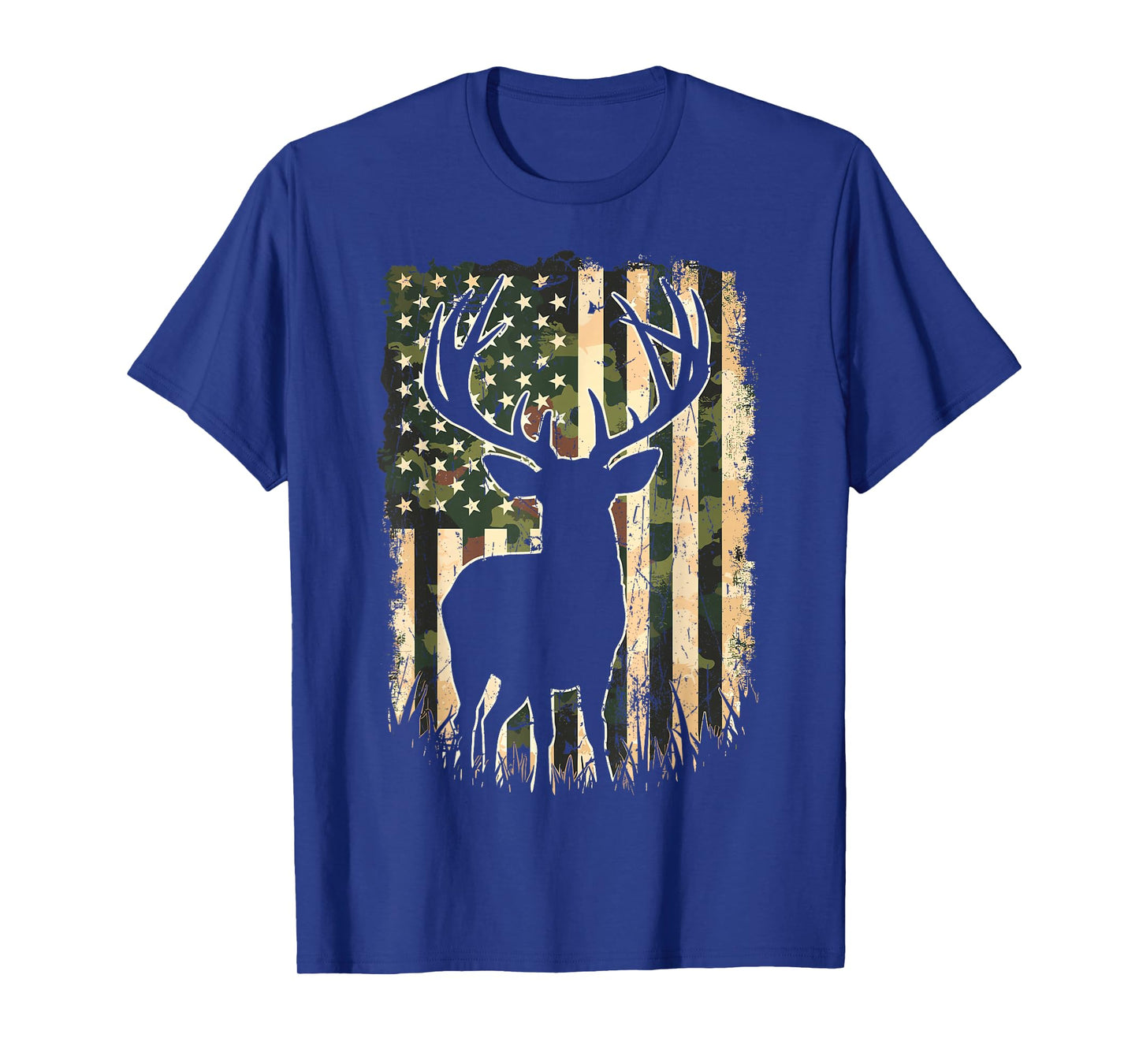 Camo US Flag Deer Hunting Camoflage Hunter T-Shirt