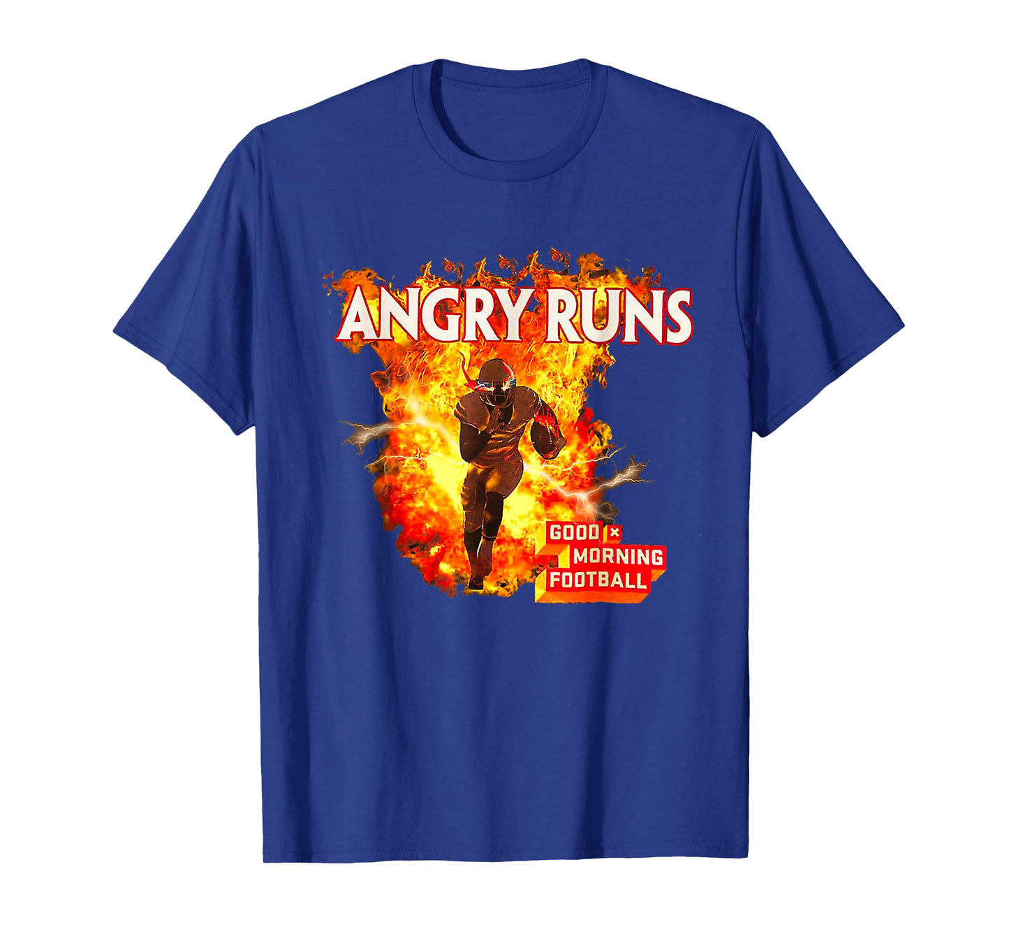 Angry Runs Good Morning Football Sport Lover Vintage Art T-Shirt
