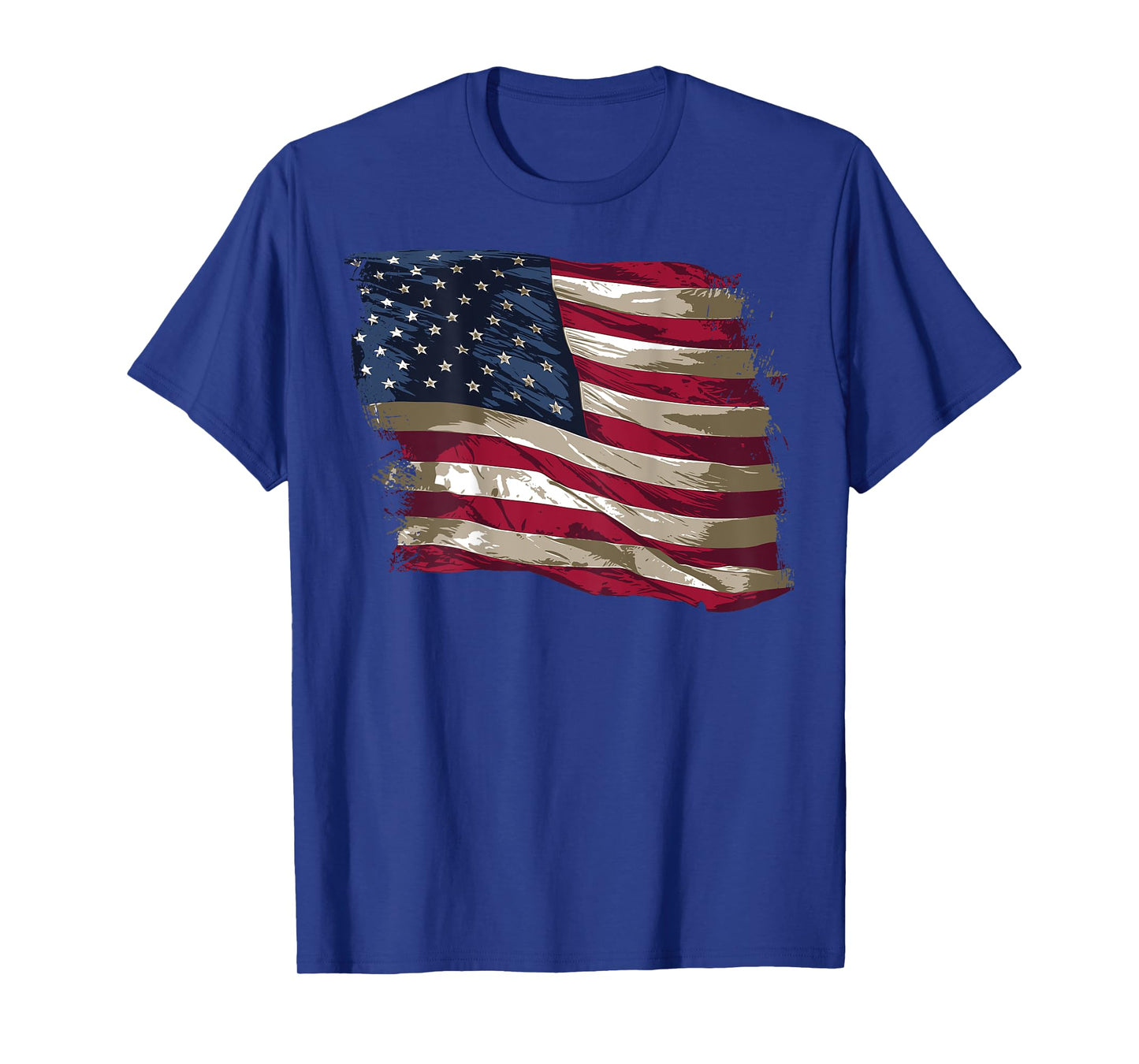 Vintage Distressed American Flag (Design on Back) T-Shirt