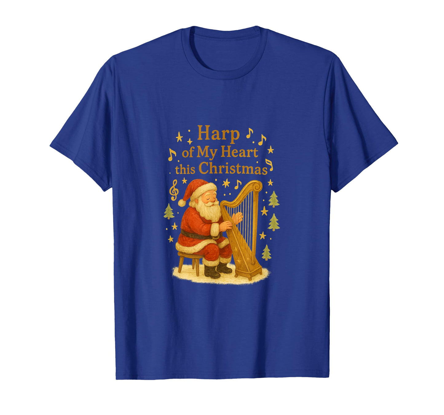 Santa Christmas Festive Musician Gift for Harpists T-Shirt