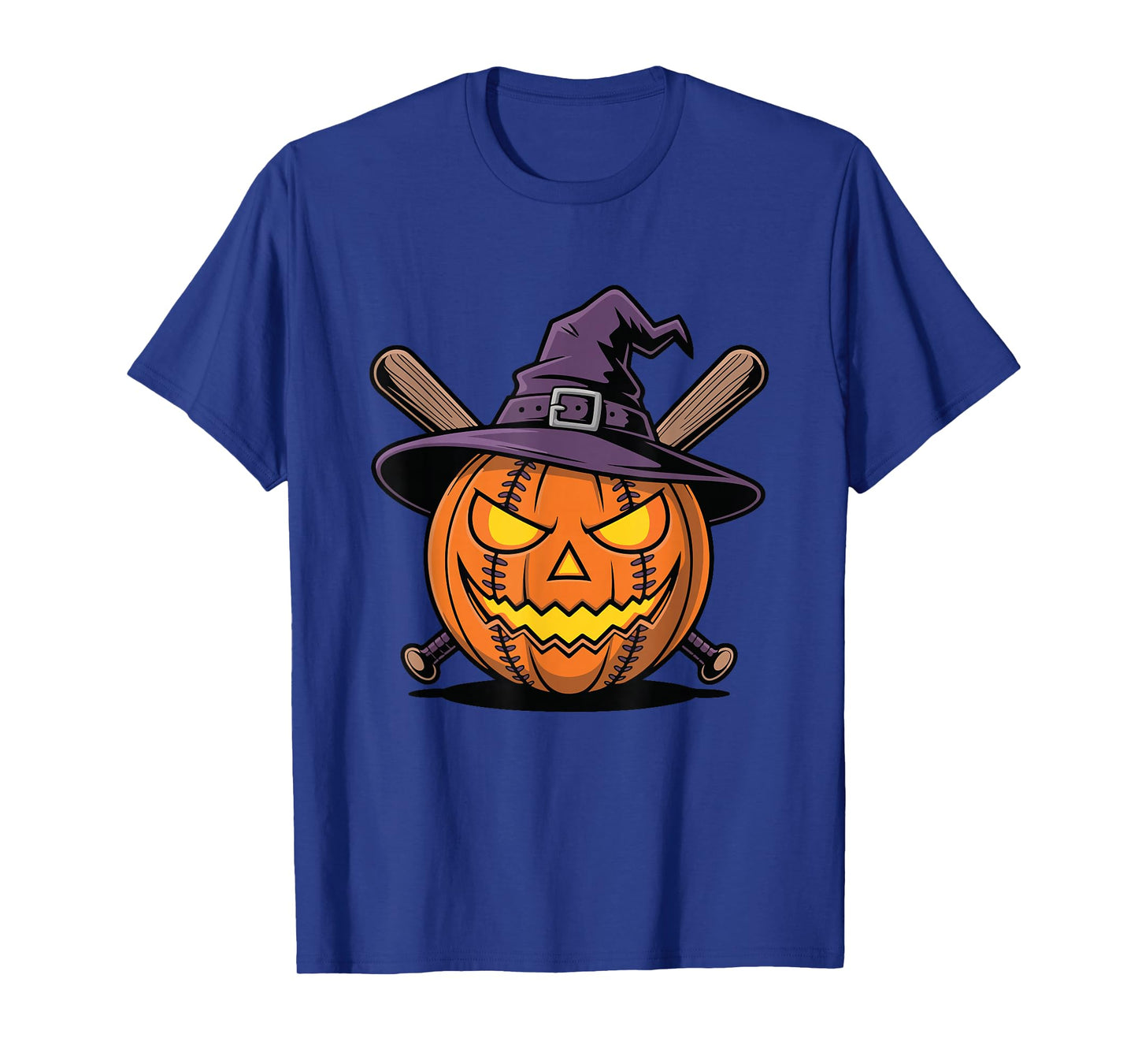 Witchy Baseball Pumpkin Scary Halloween T-Shirt