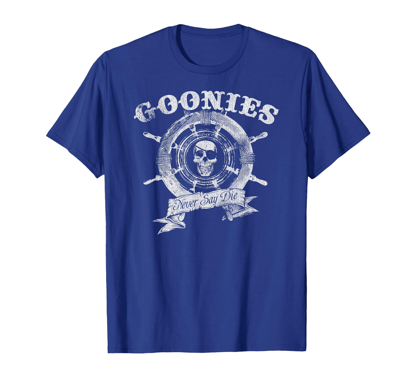 The Goonies Ship Wheel Never Say Die Vintage Movie T-Shirt