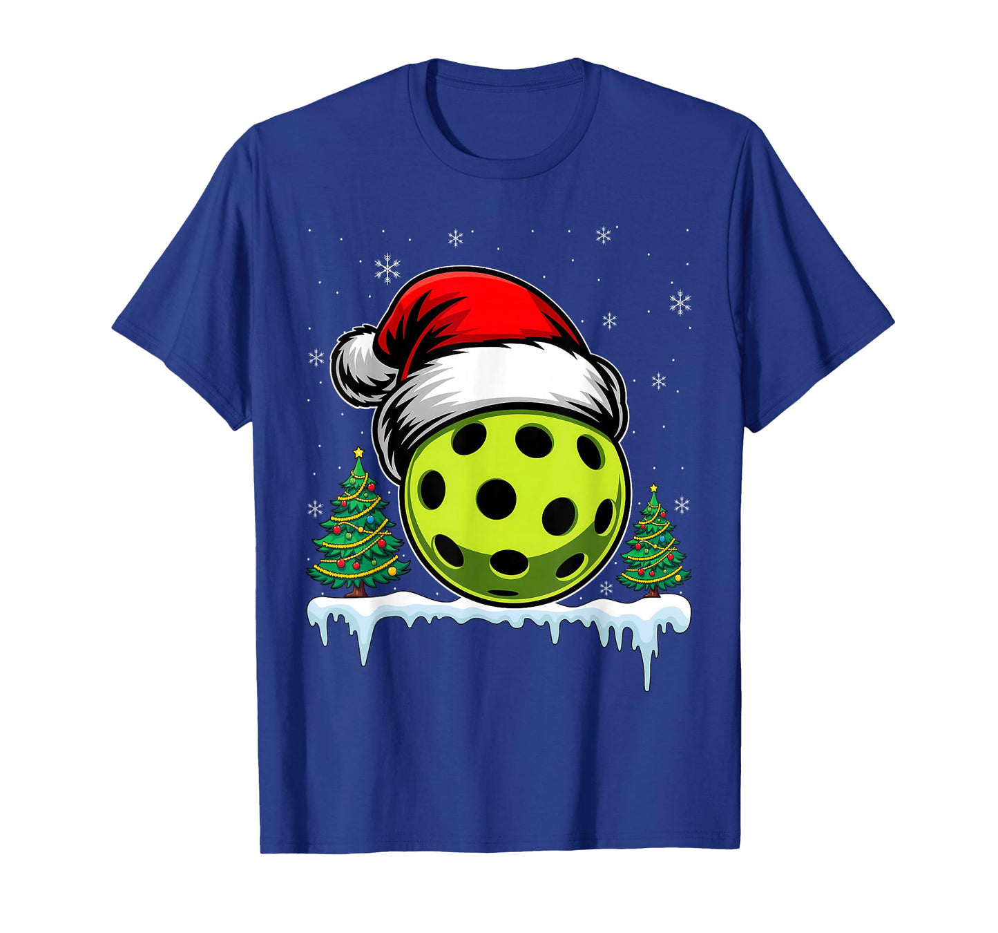 Christmas Pickleball Pickle Ball Santa Hat Funny Sport Xmas T-Shirt