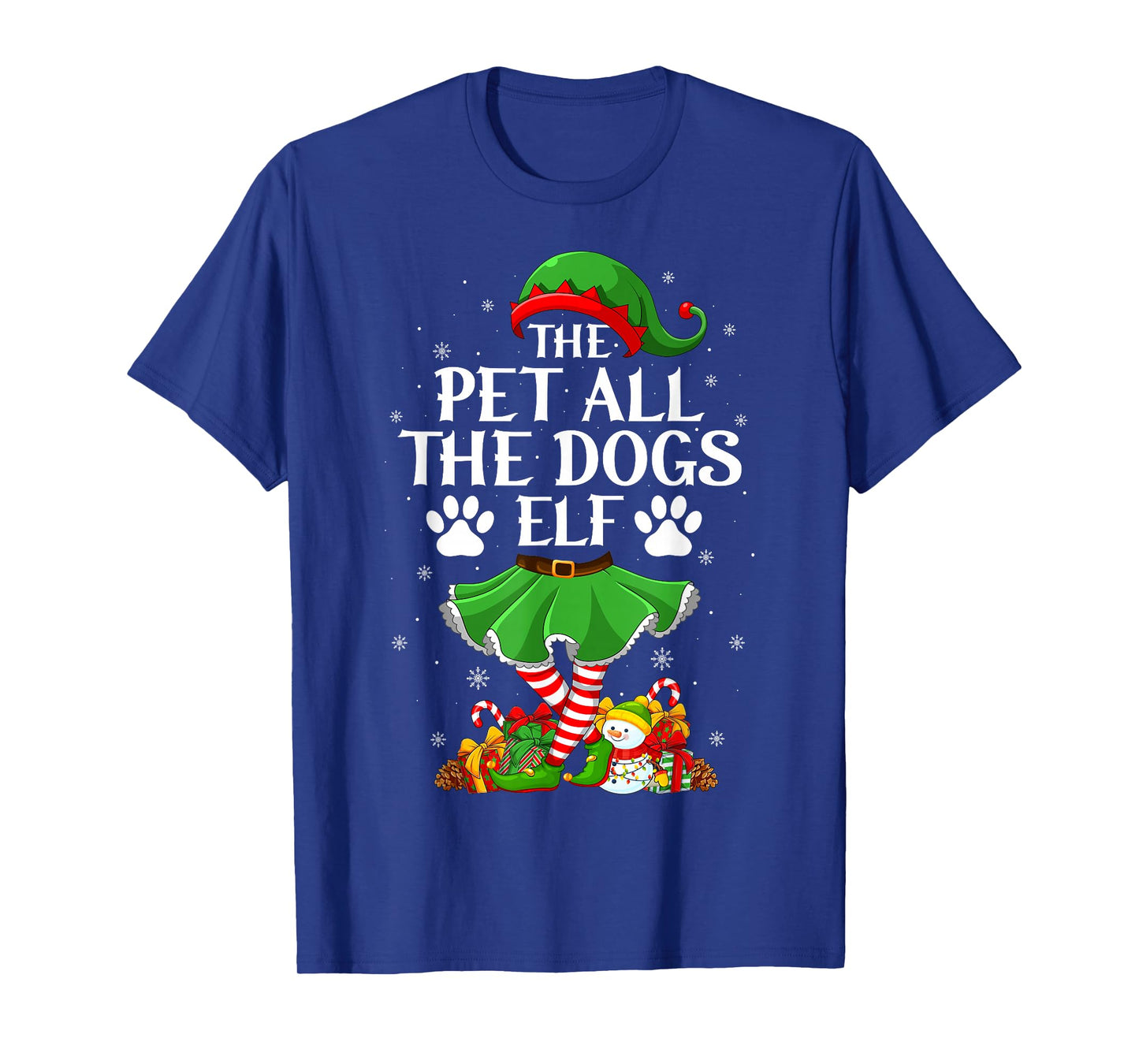 Pet All The Dogs Elf Christmas Family Elf Squad Girls Women T-Shirt
