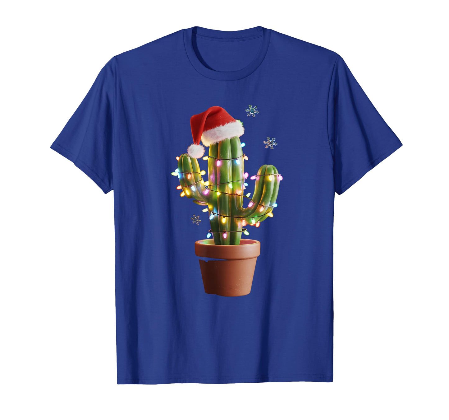 Christmas Lights Cactus Lover Funny Xmas for Men Women T-Shirt
