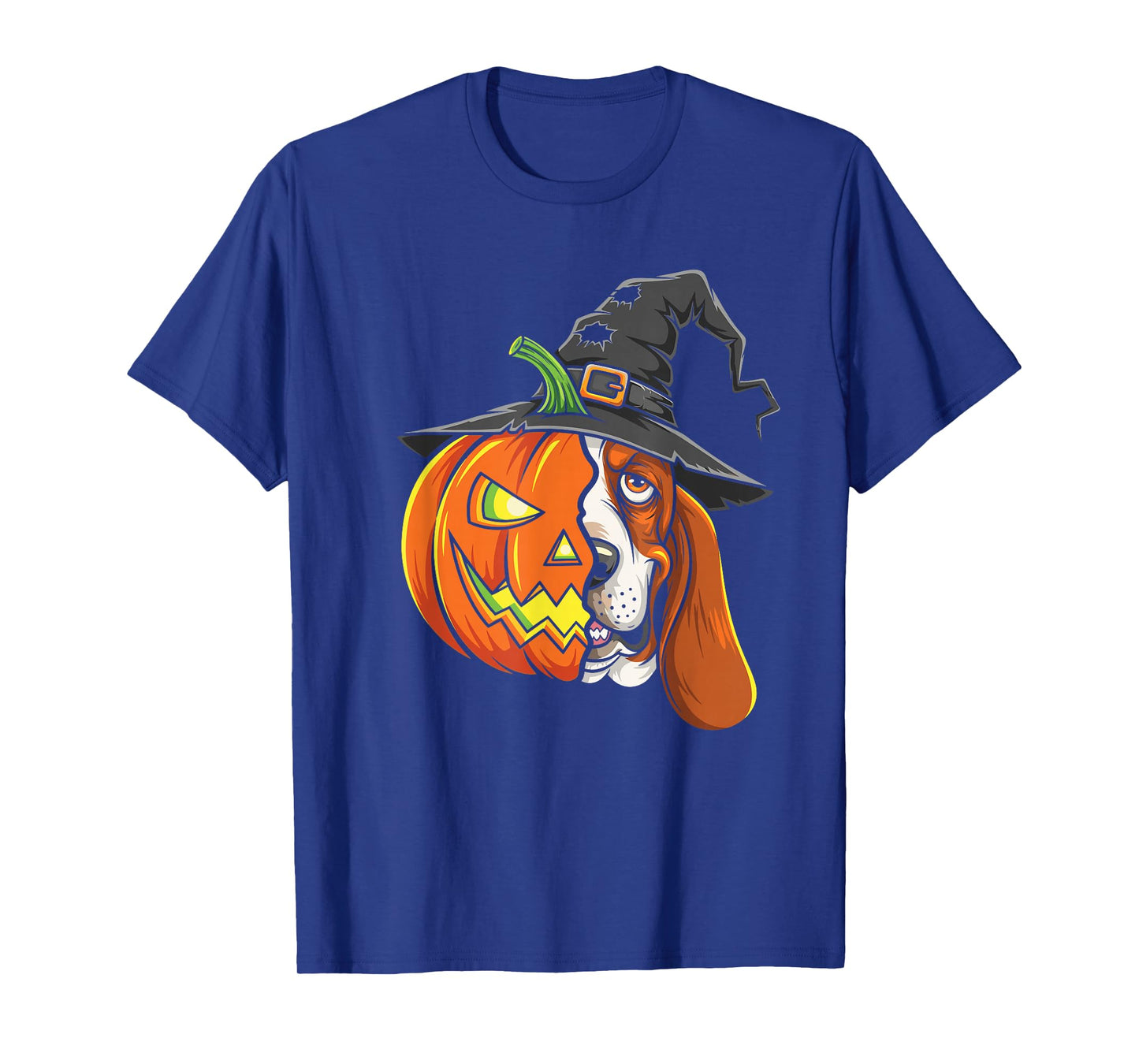 Basset Hound Pumpkin Jack O Lantern Halloween Mens Womens T-Shirt
