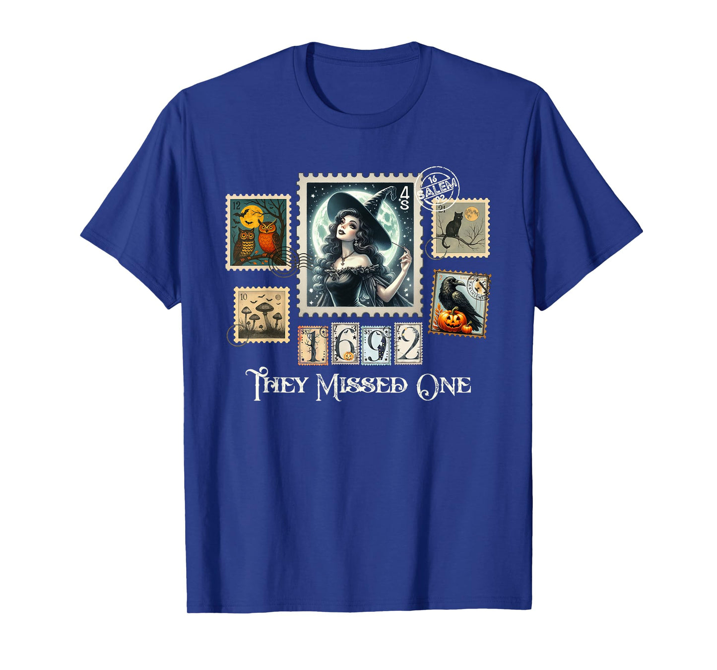 Halloween Postage Stamps Witch Salem They Missed One 1692 T-Shirt