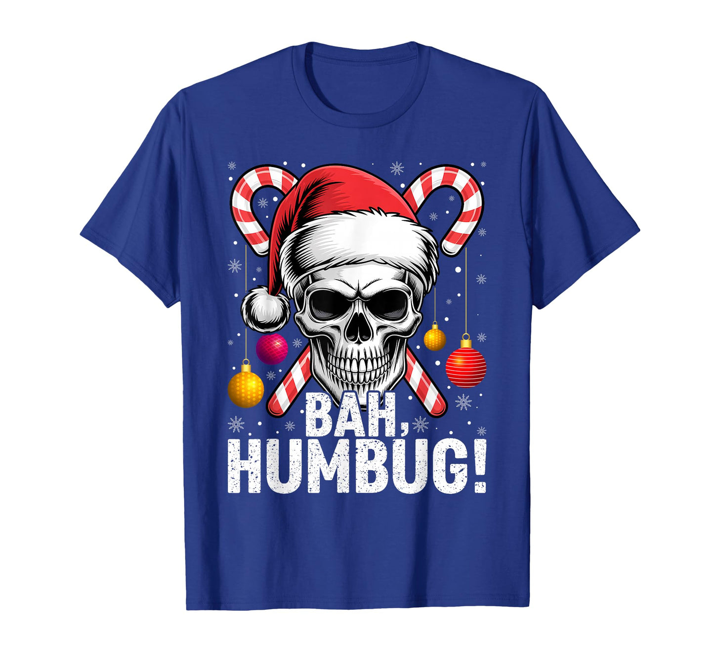 Skull Bah Humbug Christmas Funny Santa T-Shirt
