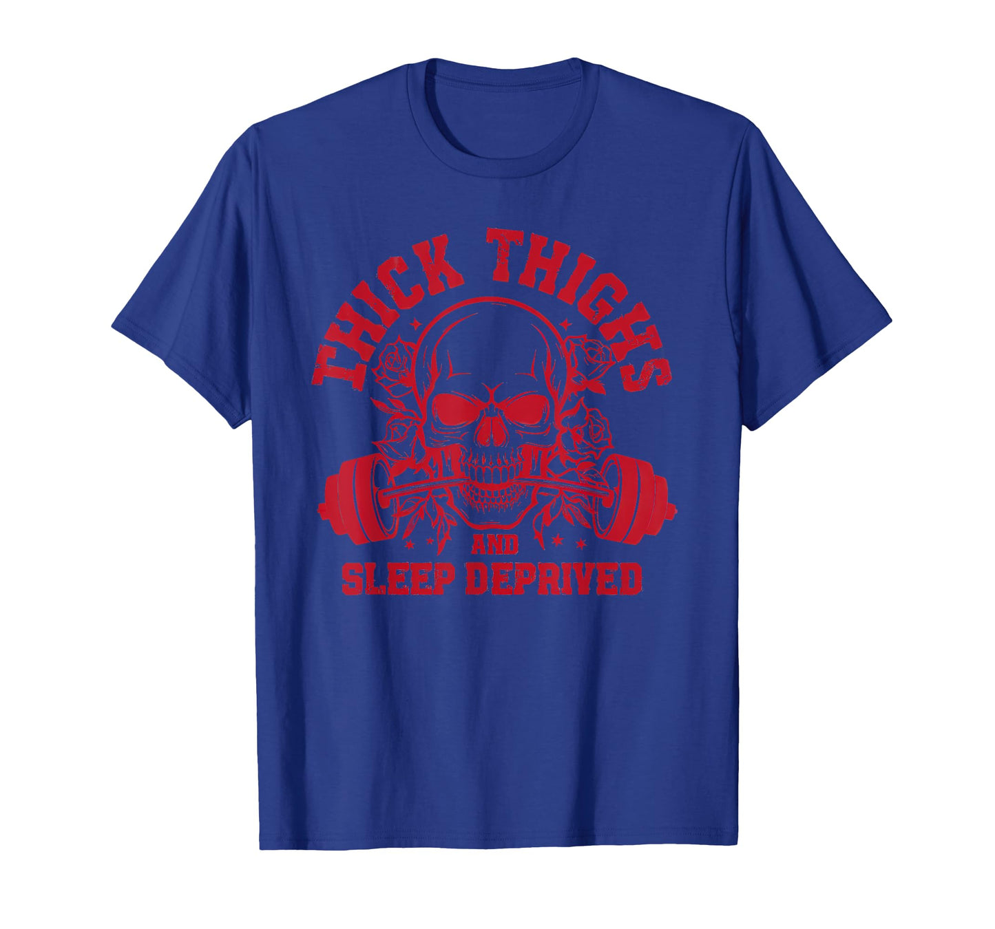 Thick Thighs and Sleep Deprived Vintage Skull Muscle Mommy T-Shirt