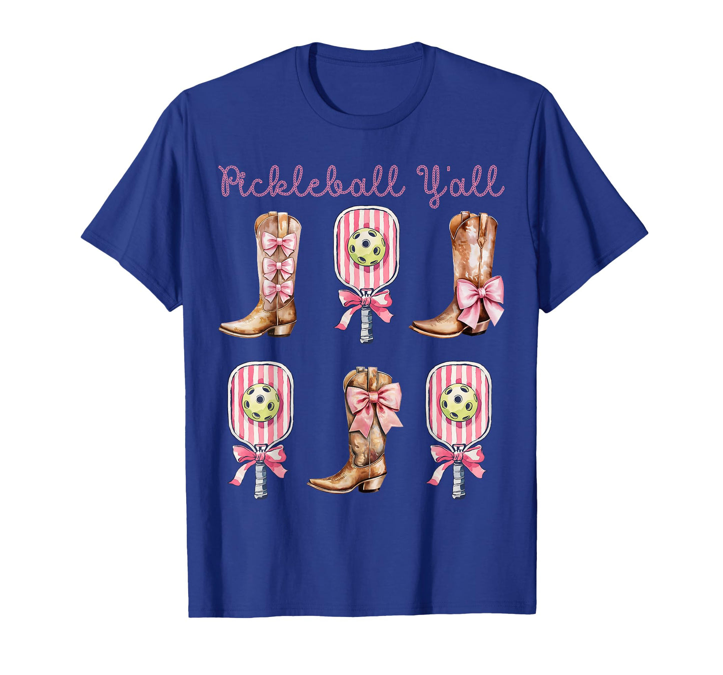 Pickleball Y'all Western Boots and Paddle Funny Pickleball T-Shirt