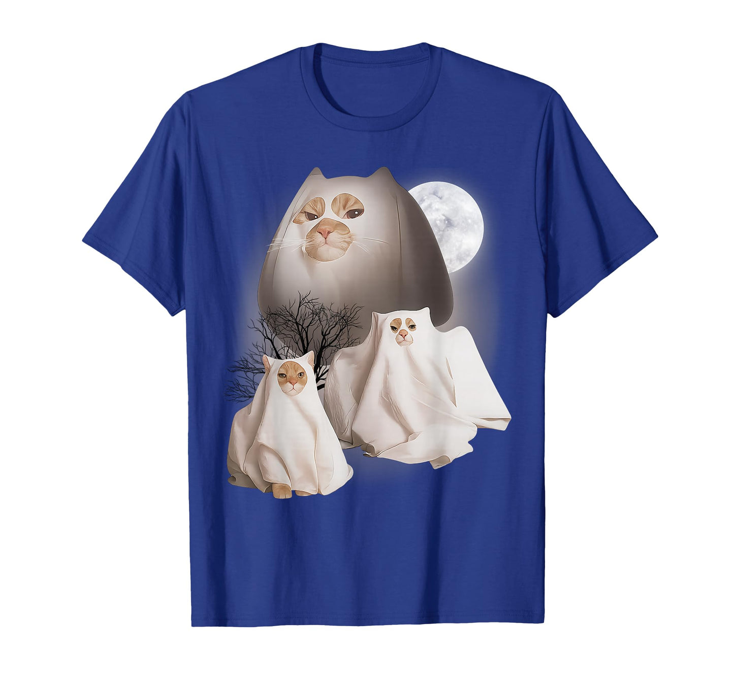 Ghost Cat Meme Funny Halloween Men Women Kids T-Shirt