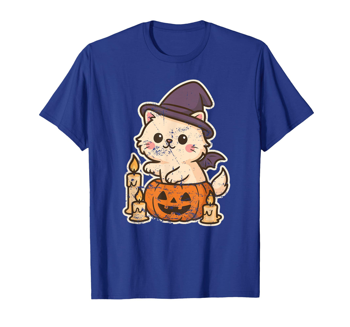 Witch Cat on Pumpkin with Candles T-Shirt