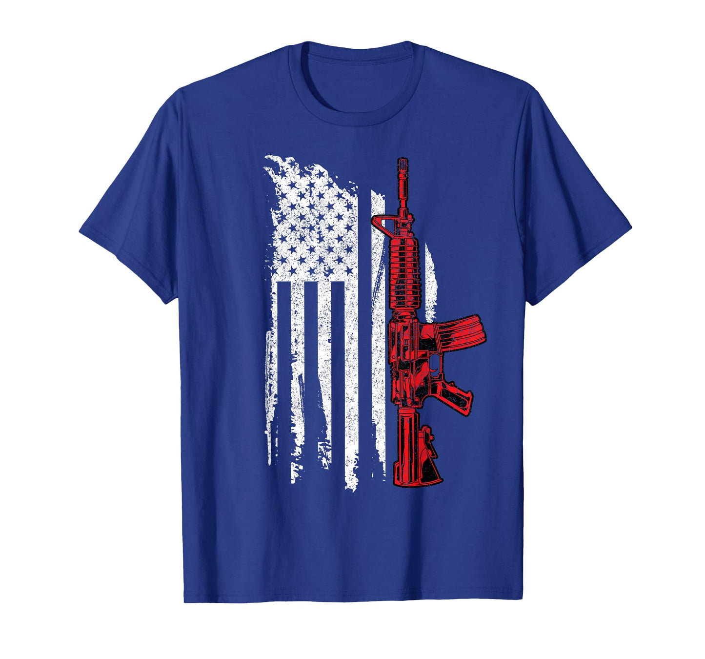 AR-15 Assault Rifle USA Flag Gun T Thin Red Line T-Shirt for Women Men