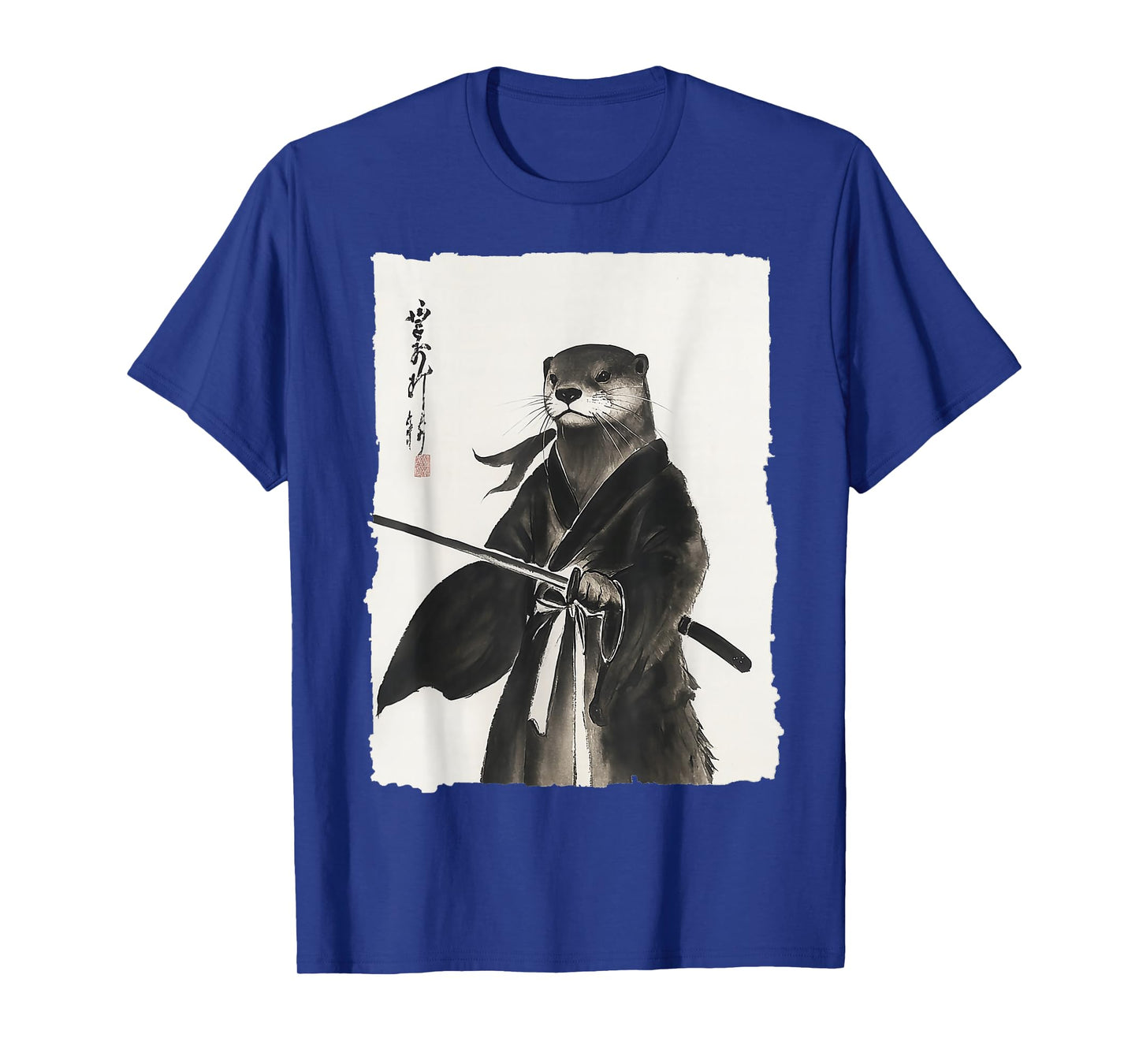 Otter Samurai Janpanese Vintage Warrior Art Anime Graphic T-Shirt