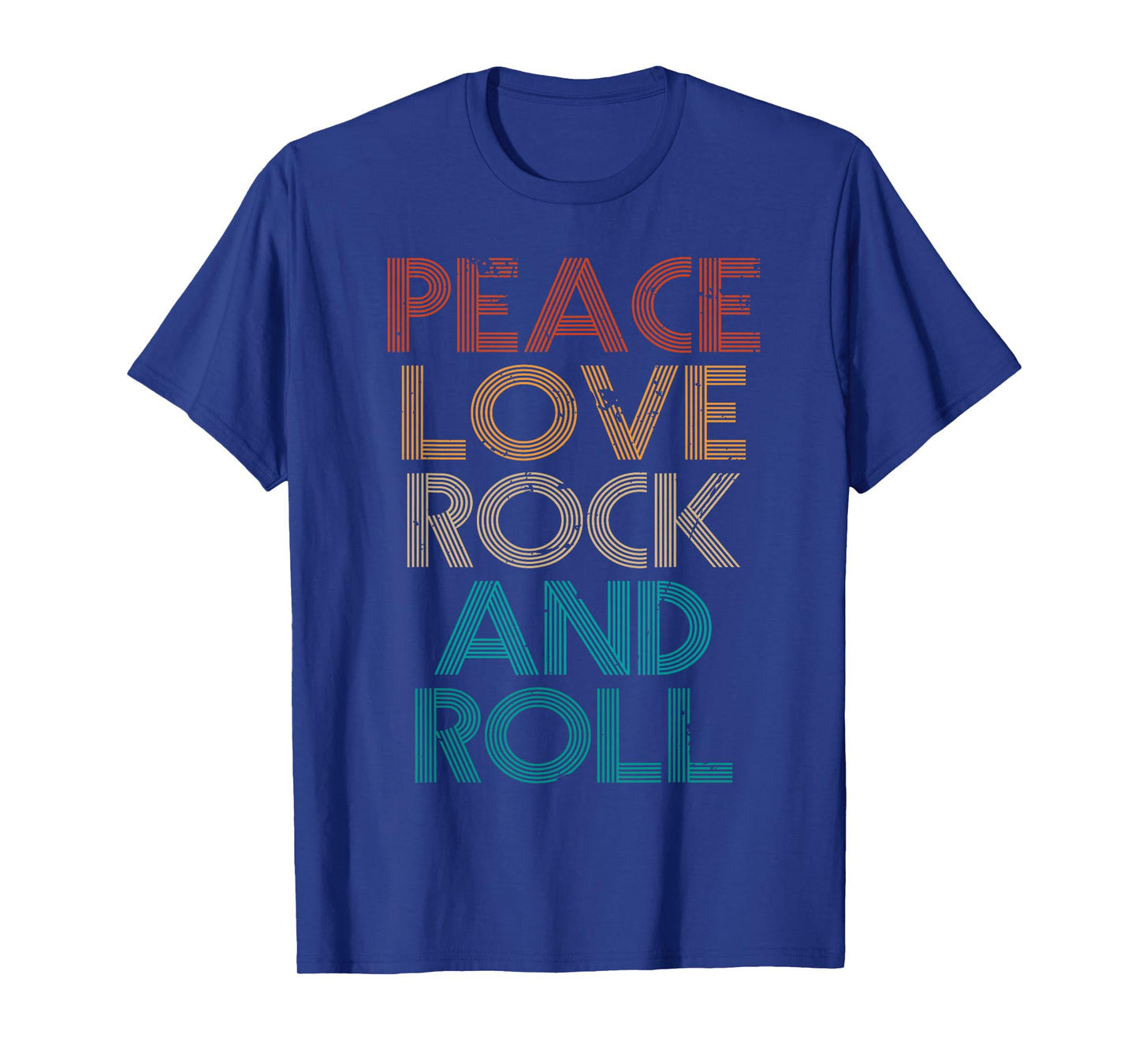 Peace Love Rock N Roll Tee Vintage Band Rock Concert Lovers T-Shirt