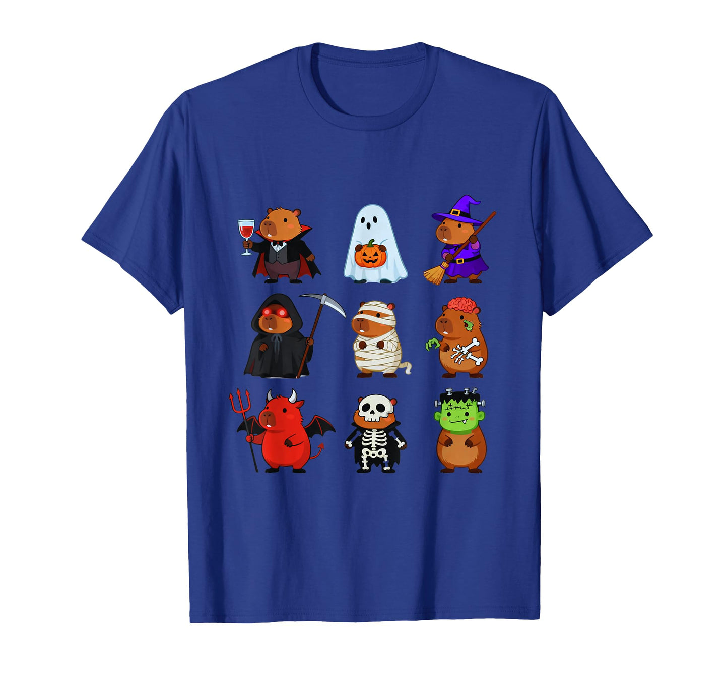 Capybara Spooky Witch Boo Zombie Halloween Fun Design T-Shirt