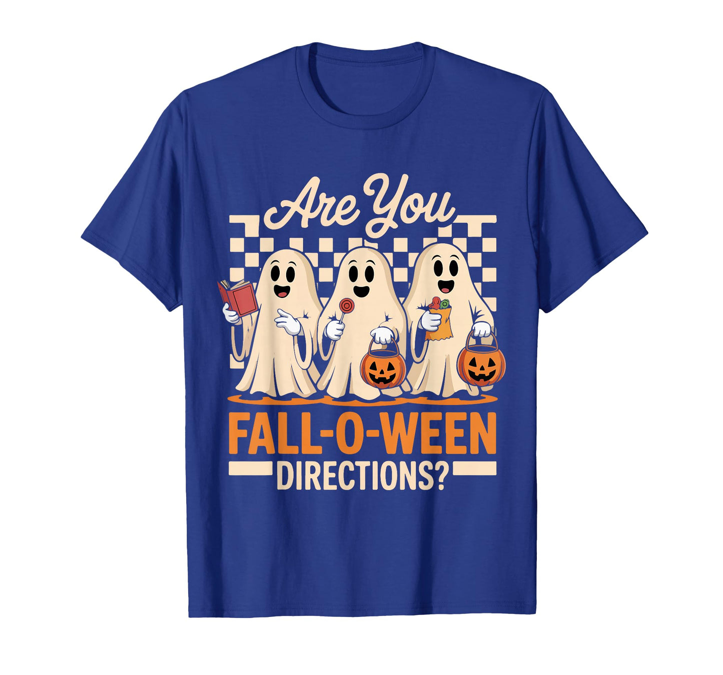 are You Fall O Ween Directions Halloween Teacher Ghost Retro T-Shirt