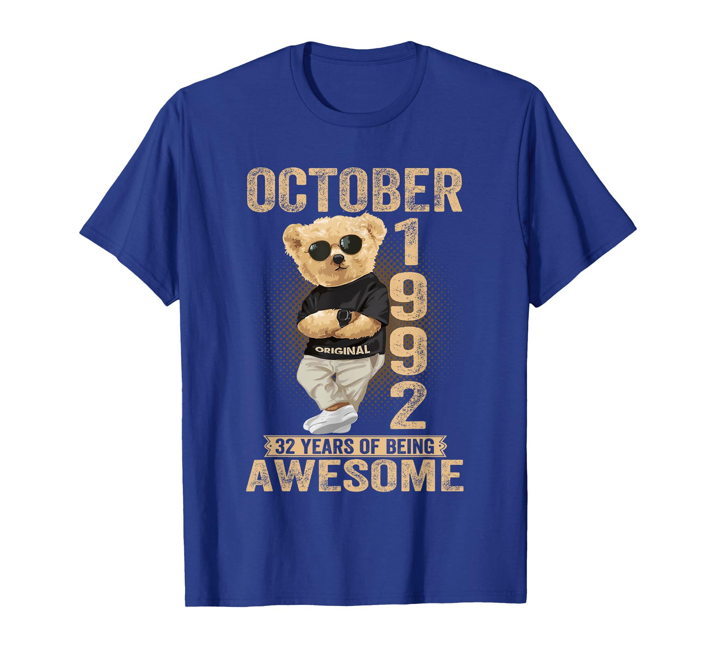 October 32th Birthday Men Women 1992 Awesome Teddy Bear T-Shirt
