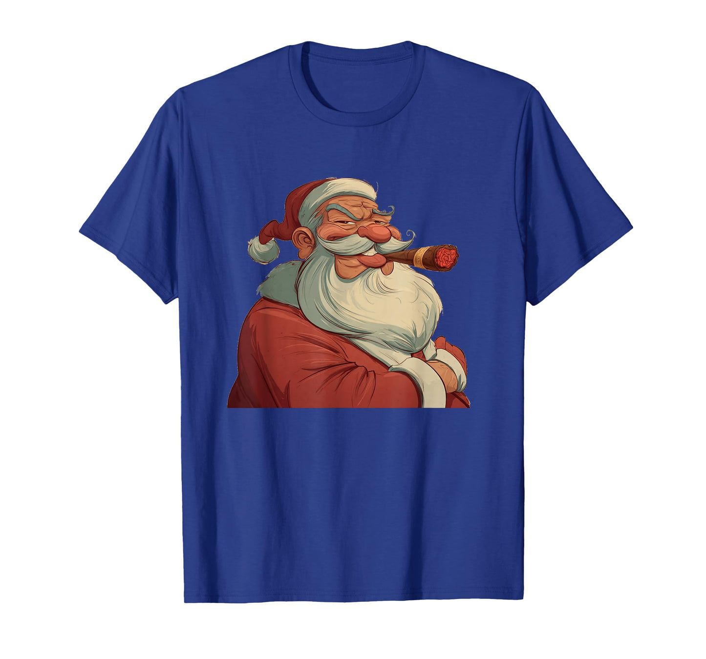 Funny Cartoon Santa Claus with Cigar Costume T-Shirt
