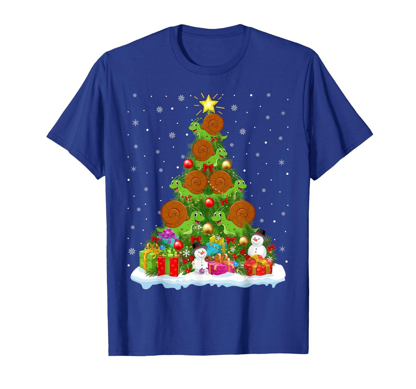 Cute Snail Christmas Tree Holiday Decor Funny Xmas Lights T-Shirt