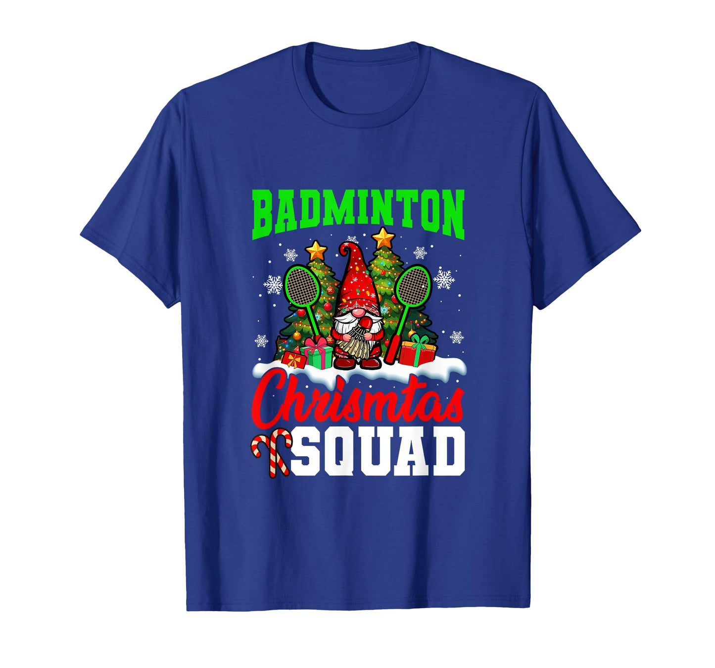 Badminton Christmas Squad Player Costume Gnome Lover Kids T-Shirt