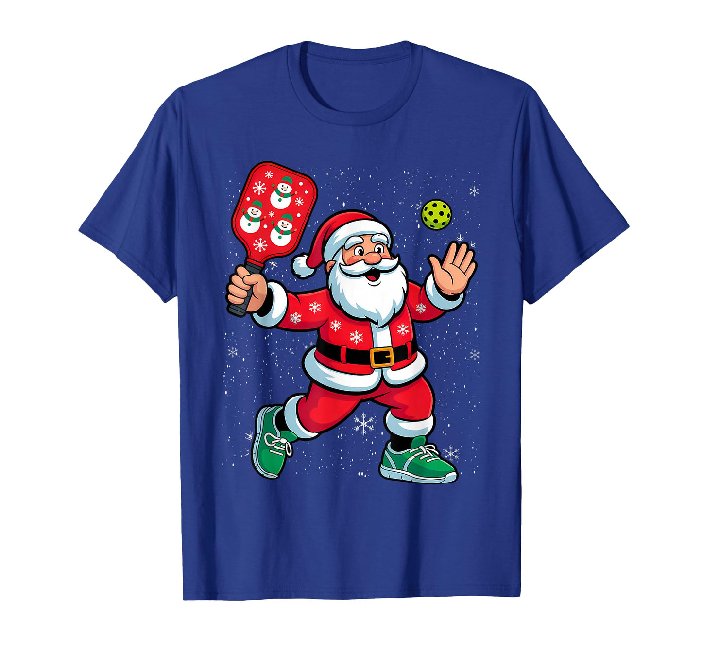 Smilemoretees Funny Santa Claus Playing Pickleball Christmas T-Shirt