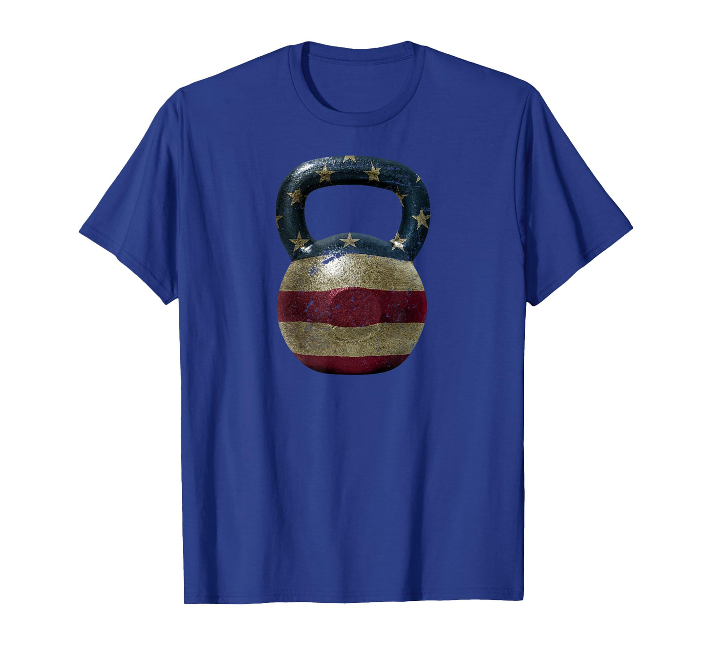 Rustic American Flag Kettle bell t-shirt, weight lifting T-Shirt for Women Men