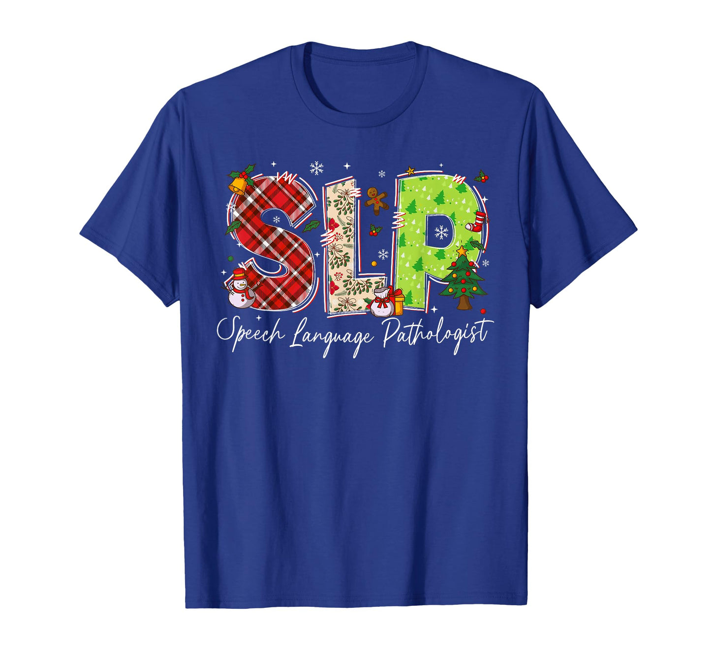 Retro SLP Speech Language Pathologist Santa Christmas T-Shirt