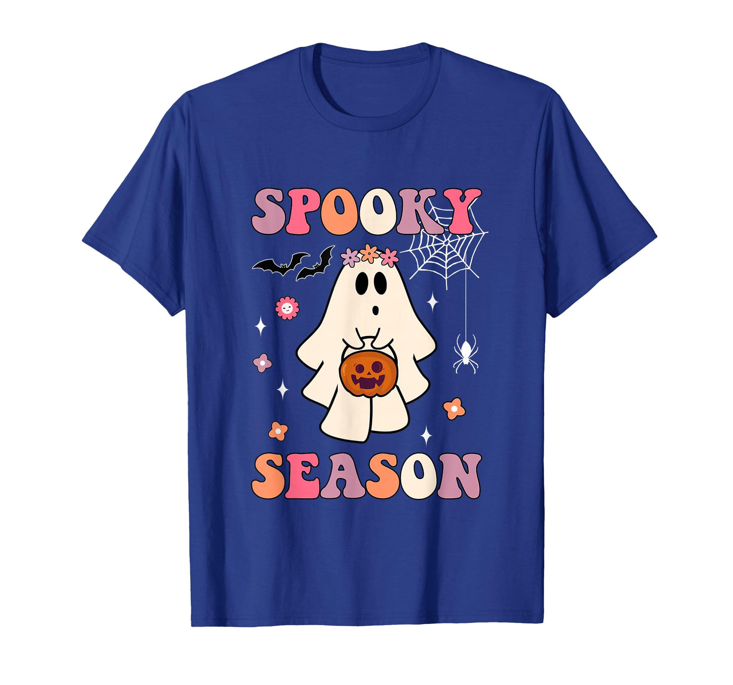 Groovy Halloween Funny Cute Ghost Spooky Season Women Girls T-Shirt