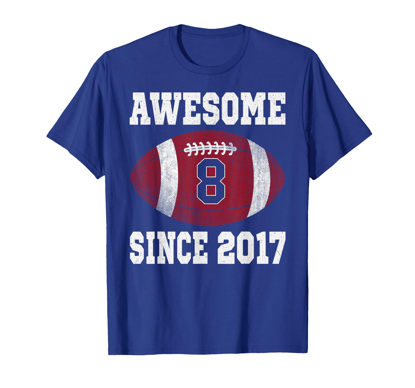 8th Birthday Football Player 8 Years Old Vintage Sports T-Shirt