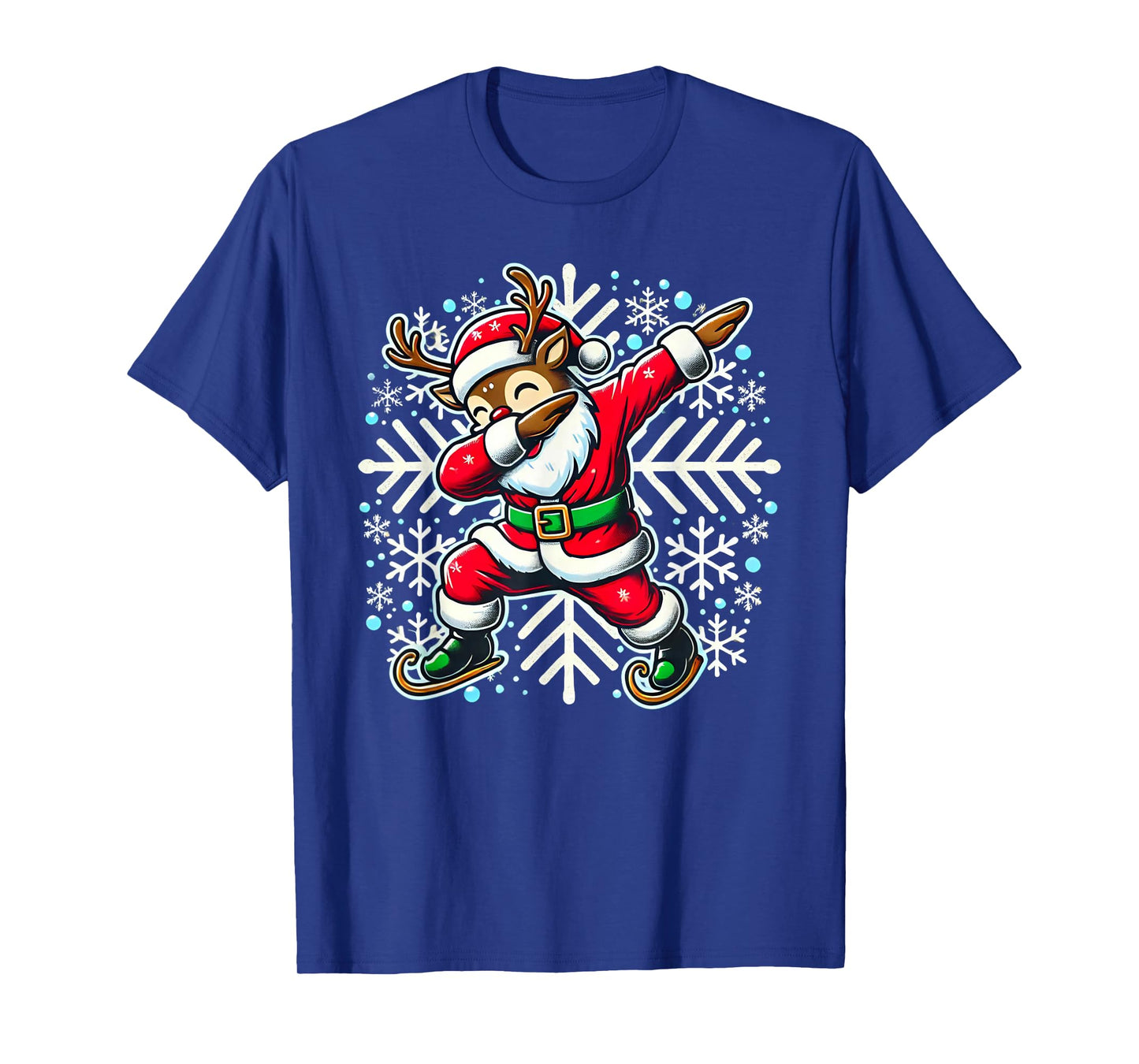 Dabbing Reindeer Santa Claus Funny Christmas Boys Kids Girls T-Shirt